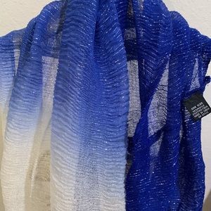 Infinity scarf blue white ombré fade with some sparkle